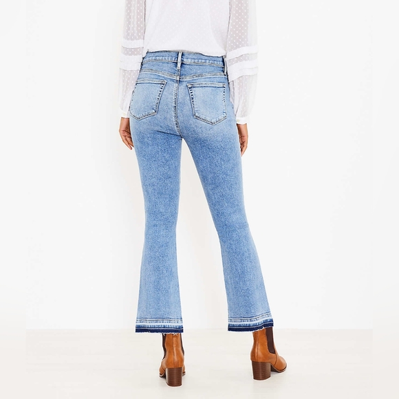 LOFT Kick Crop Flare Ankle Jeans Size 32 / 14 - Picture 2 of 16